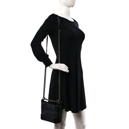 Chanel Aged Calfskin Quilted Small Gabrielle Hobo Black 2 of 12