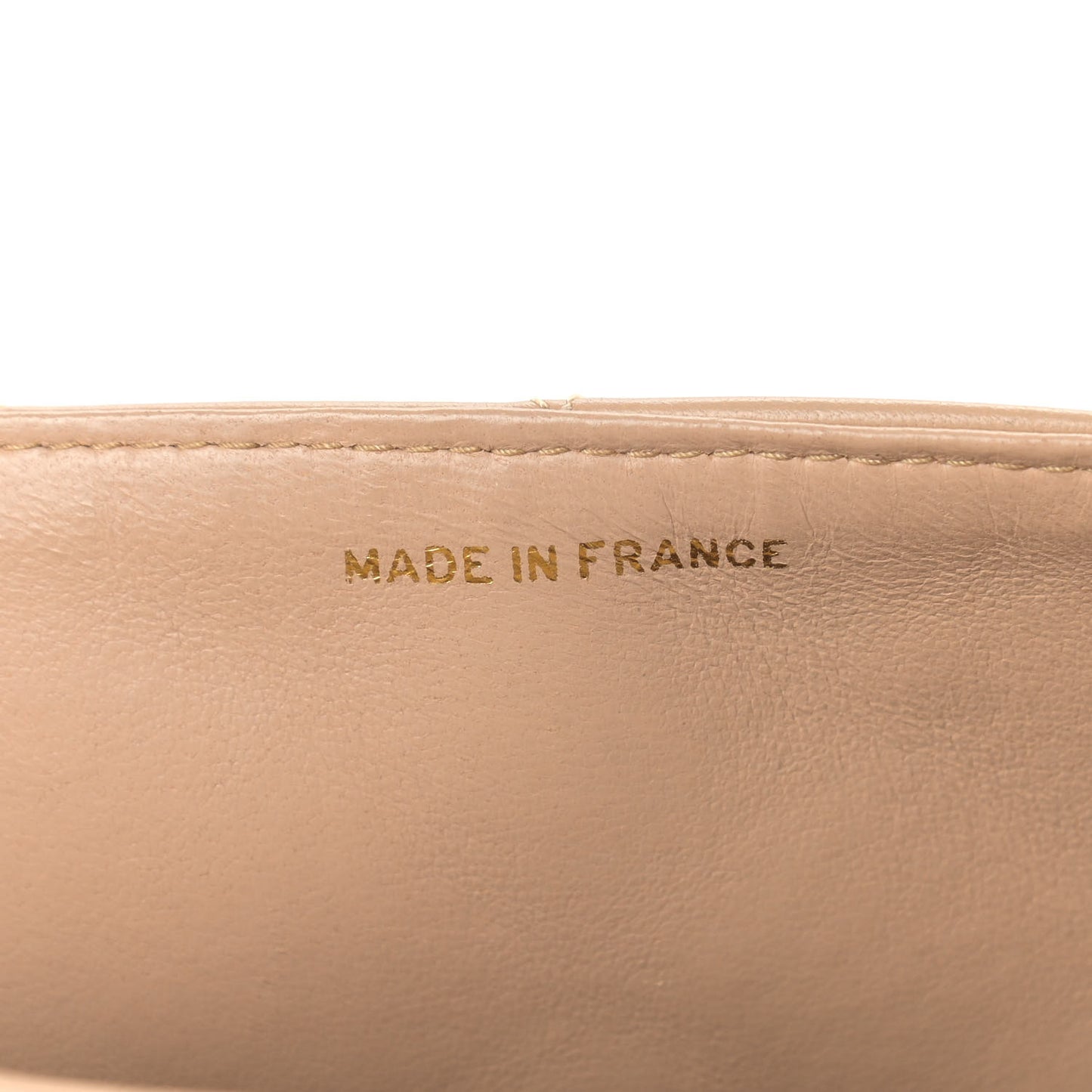 Lambskin Quilted Small Single Flap Beige