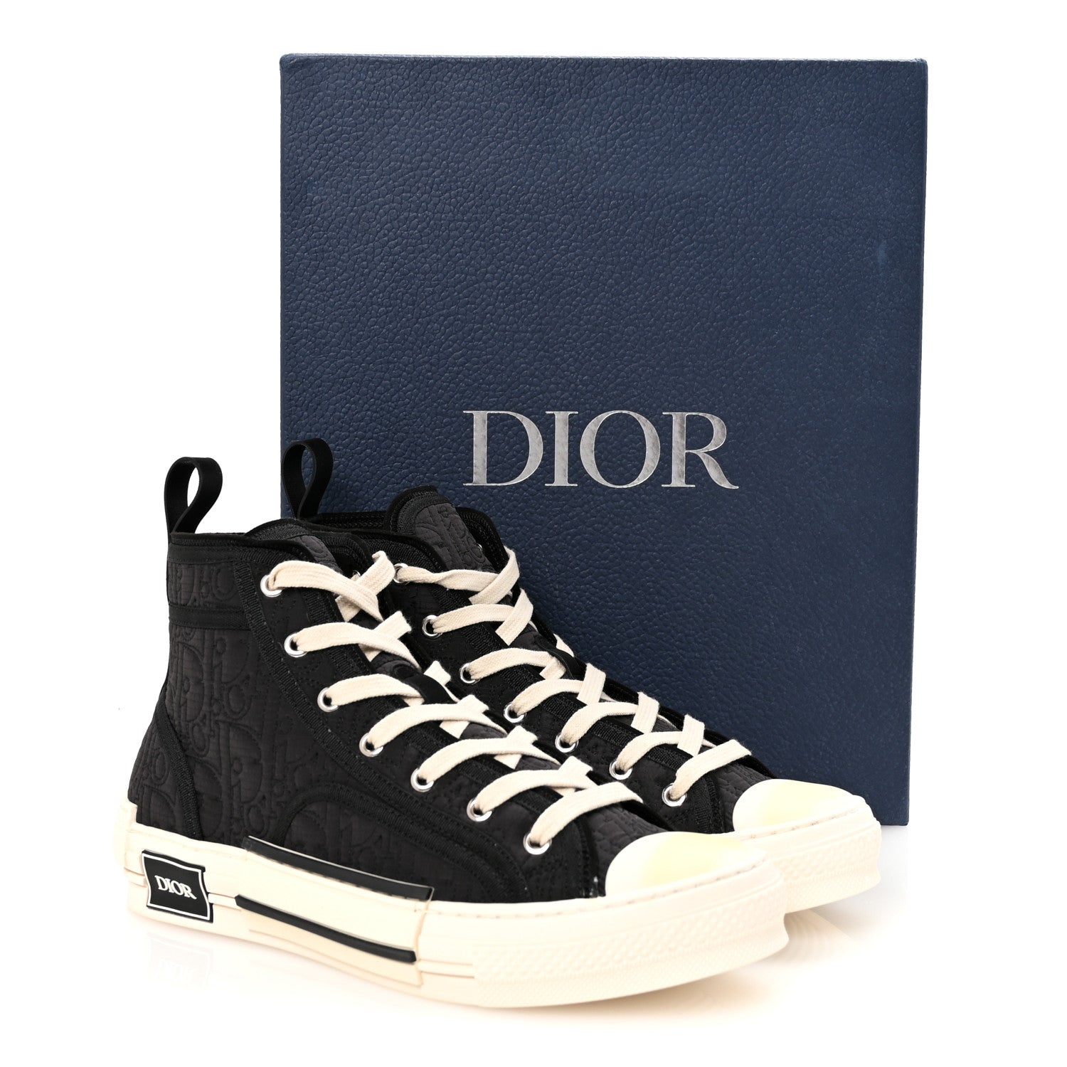 Christian Dior Oblique Kumo Mens B23 High Top Sneakers 40 Black Beige 10 of 10