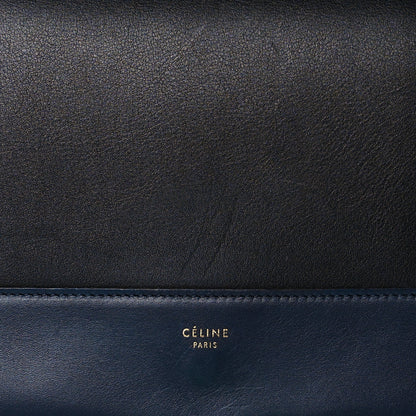 Celine Shiny Smooth Calfskin Medium Frame Shoulder Bag Black Navy 7 of 14