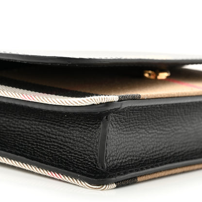 Burberry Grained Calfskin House Check Tartan Mix Hampshire Wallet On Chain Black 8 of 9