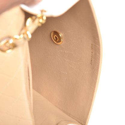 Chanel Lambskin Quilted Trapezoid Shoulder Flap Bag Beige White 9 of 13
