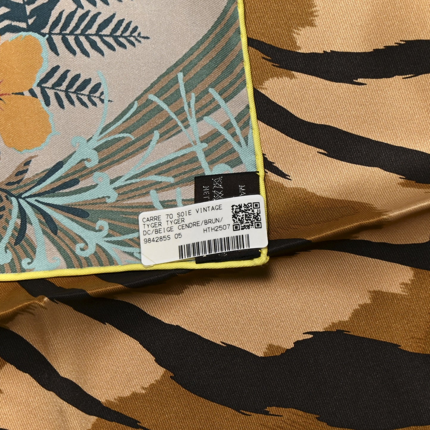 Silk Tyger Tyger Scarf 70 Beige Cendre Brun