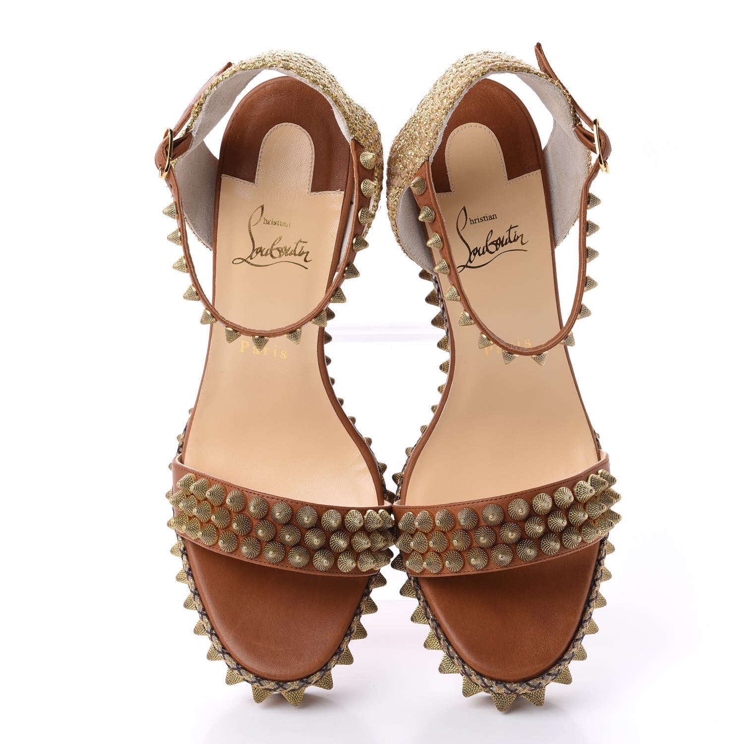 Christian Louboutin Calfskin Cordorella 110 Wedge Sandals 41 Version Cuoio 5 of 12