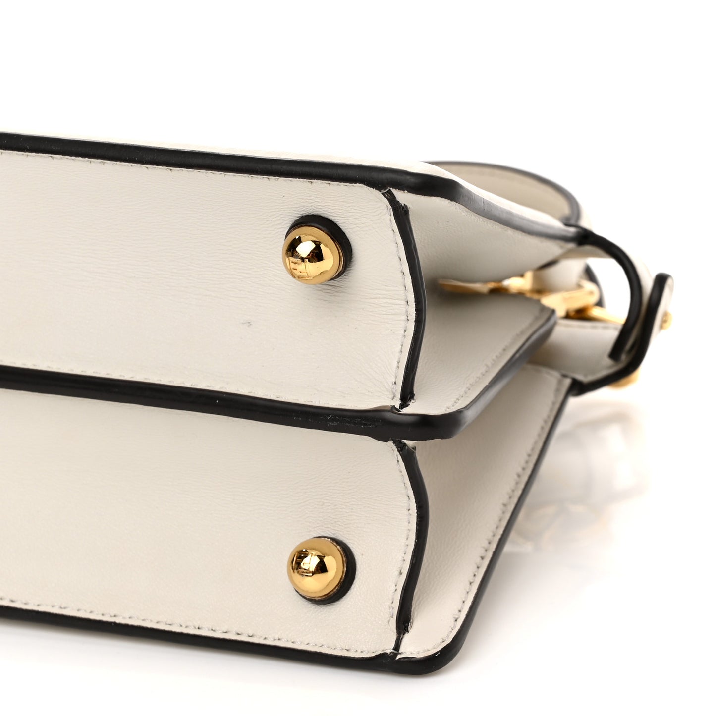 Shiny Nappa Petite Peekaboo I SEE U Satchel White