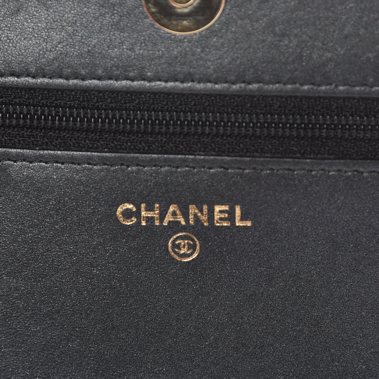 Chanel Iridescent Lambskin Quilted Pearl Wallet On Chain WOC Black 6 of 16