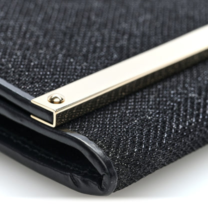 Jimmy Choo Canvas Glitter Milla Wallet on Chain Black 8 of 9