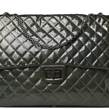 Chanel Patent Quilted Reissue XL Maxi Flap Grey 8 of 17