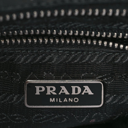 Prada Nappa Jeweled Fringe Wristlet Clutch Black 6 of 9
