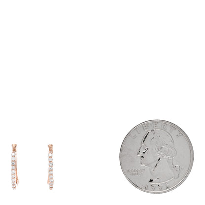 Roberto Coin 18K Rose Gold Diamond Classic Huggie Hoop Earrings 2 of 4