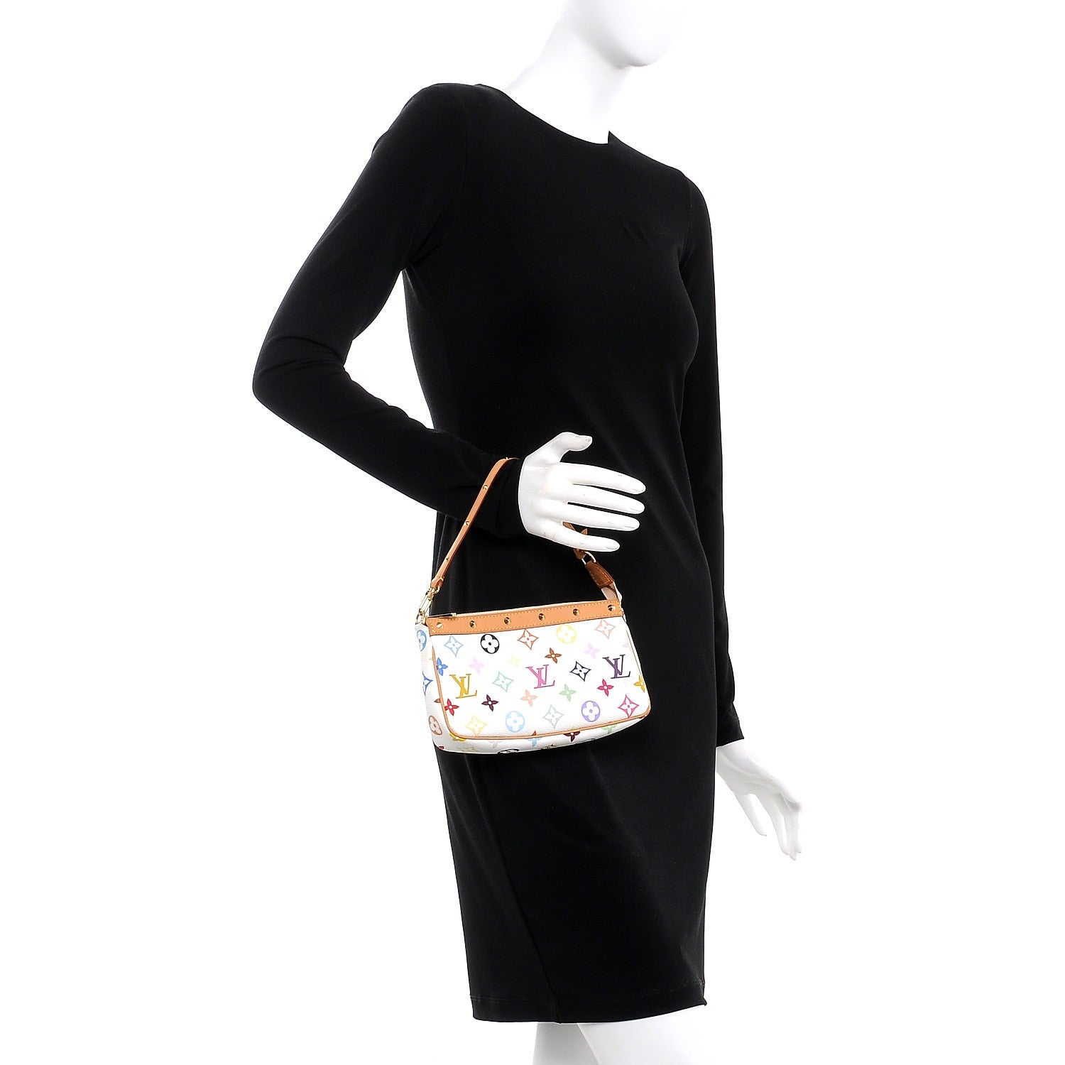 Louis Vuitton Monogram Multicolor Pochette Accessories White 2 of 10
