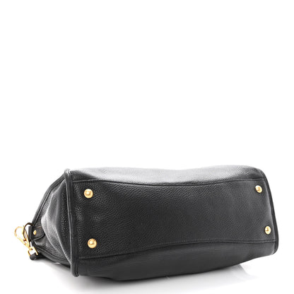 Prada Vitello Daino Shopping Satchel Black 4 of 9