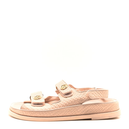 Chanel Calfskin Printed Velcro Dad Sandals 41 Pink 1 of 8