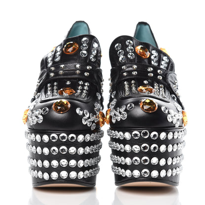 Gucci Malaga Kid Crystal Amilna Platform Loafer 36.5 Black 2 of 11