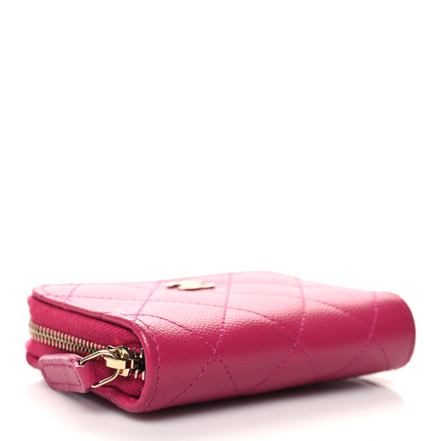 Chanel Caviar Quilted Zip Coin Purse Dark Pink 4 of 8
