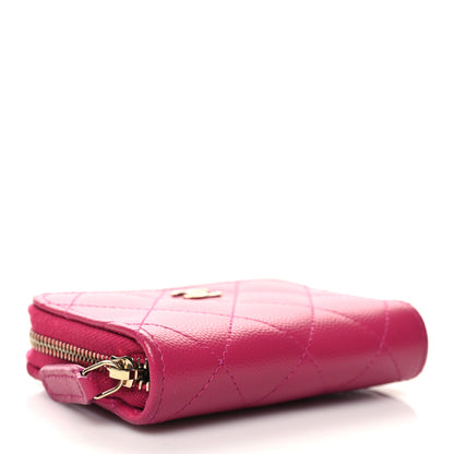 Chanel Caviar Quilted Zip Coin Purse Dark Pink 4 of 8