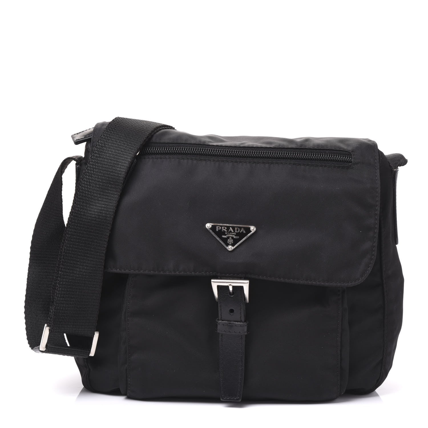 Prada Nylon Vela Messenger Black 1 of 8