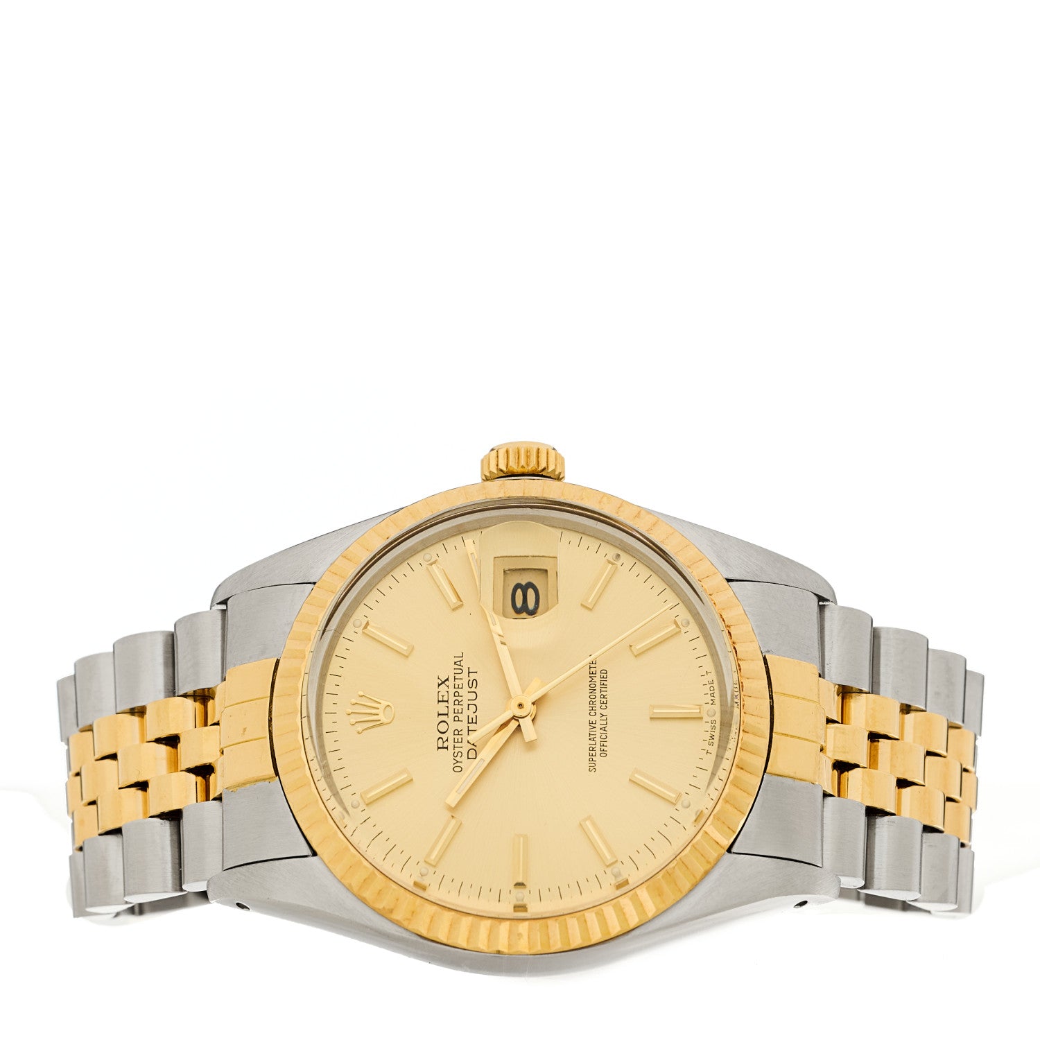Rolex Stainless Steel 18K Yellow Gold 36mm Oyster Perpetual Datejust Watch Champagne 16013 2 of 4