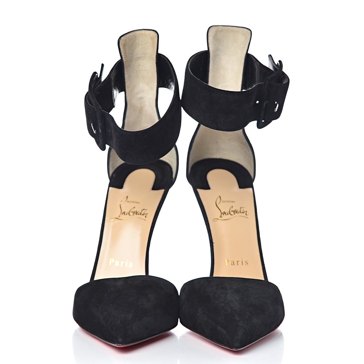 Veau Velours Harler 100 Ankle Strap Pumps 40 Black