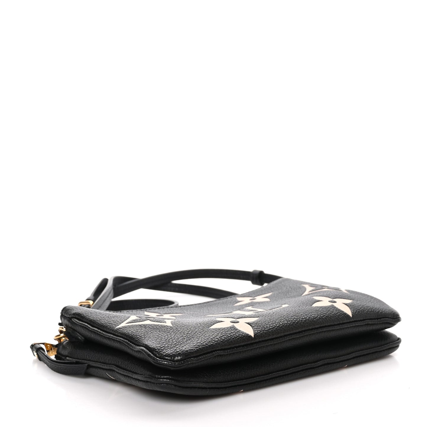Empreinte Monogram Giant Double Zip Pochette Black Cream