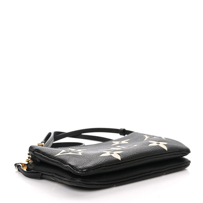 Louis Vuitton Empreinte Monogram Giant Double Zip Pochette Black Cream 4 of 13