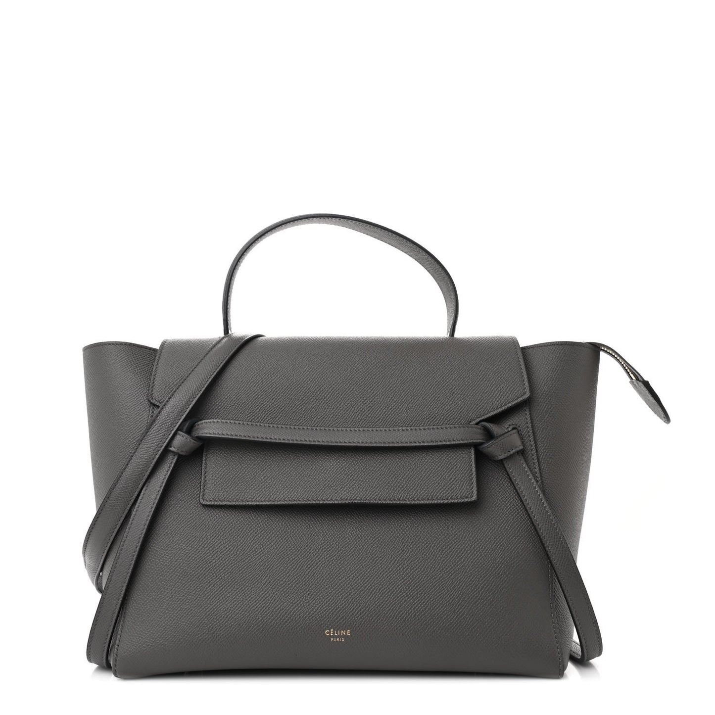 Grained Calfskin Mini Belt Bag Grey