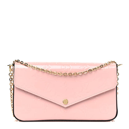 Louis Vuitton Vernis Felicie Chain Wallet Rose Ballerine 1 of 5