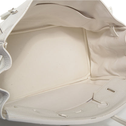 Hermes Taurillon Clemence Birkin 35 White 22 of 28