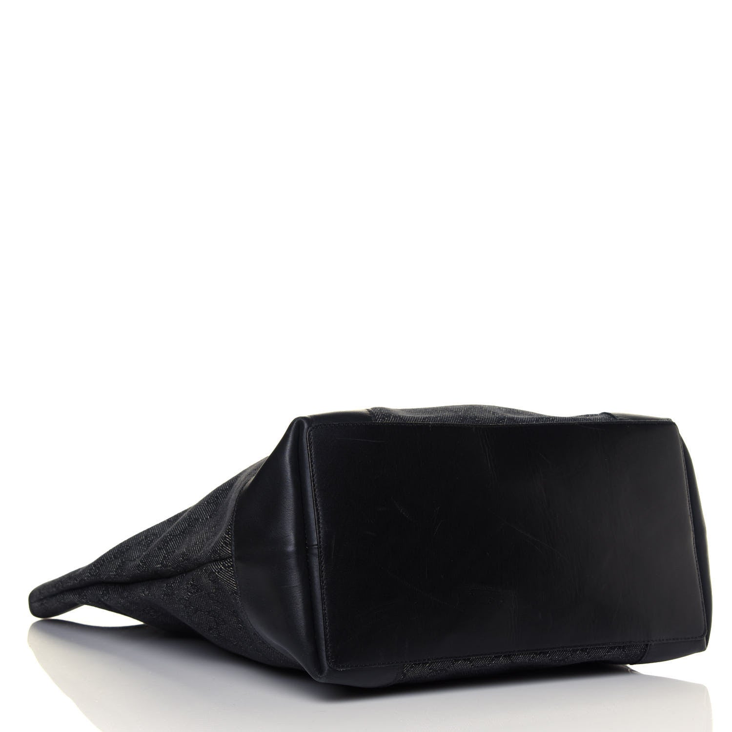 Gucci Denim Monogram Large Bucket Tote Black 3 of 4