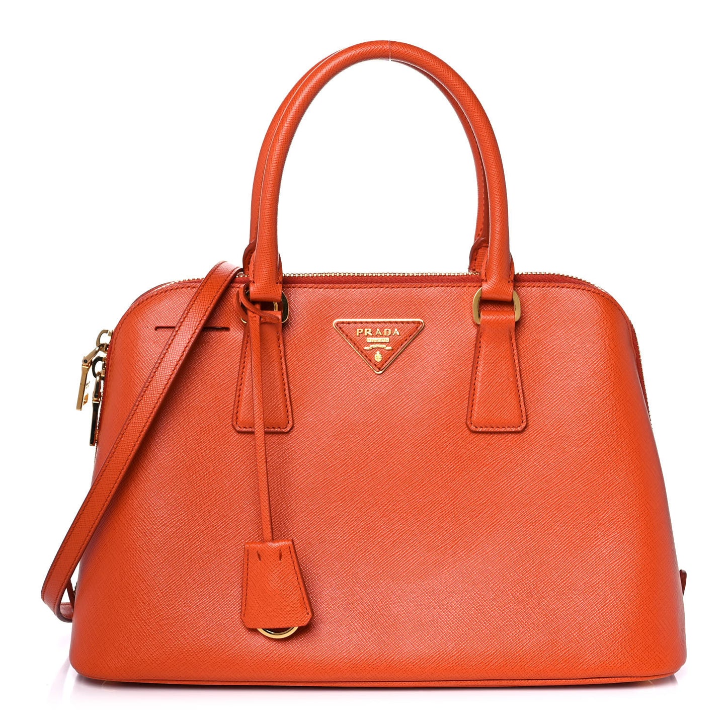 Saffiano Lux Medium Promenade Tote Papaya
