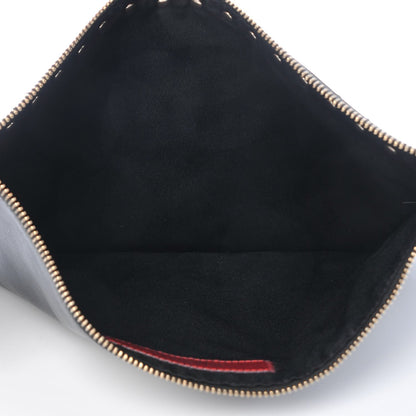 Valentino Garavani Vitello Large Rockstud Zip Pouch Black 5 of 7