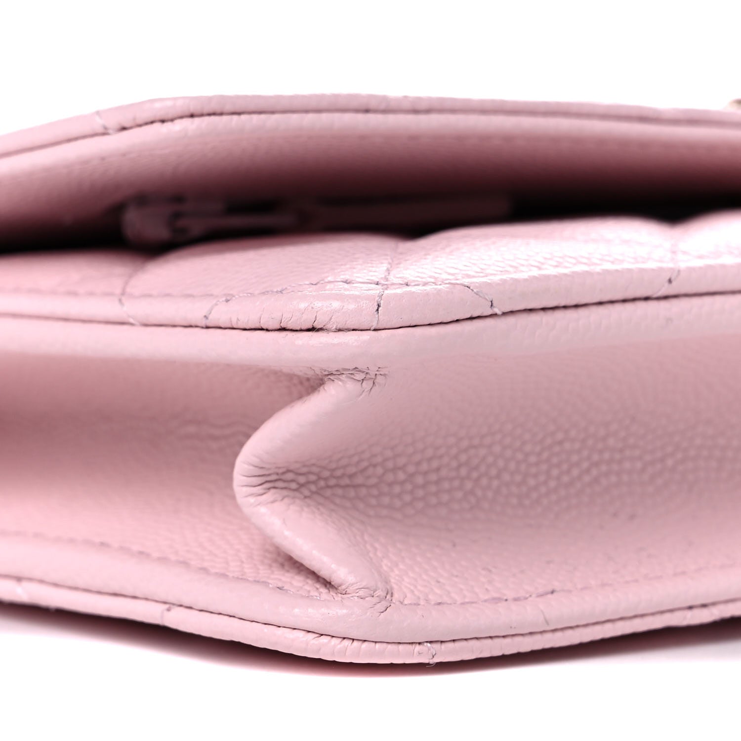 Chanel Caviar Quilted Crystal CC Wallet On Chain WOC Light Pink 9 of 11