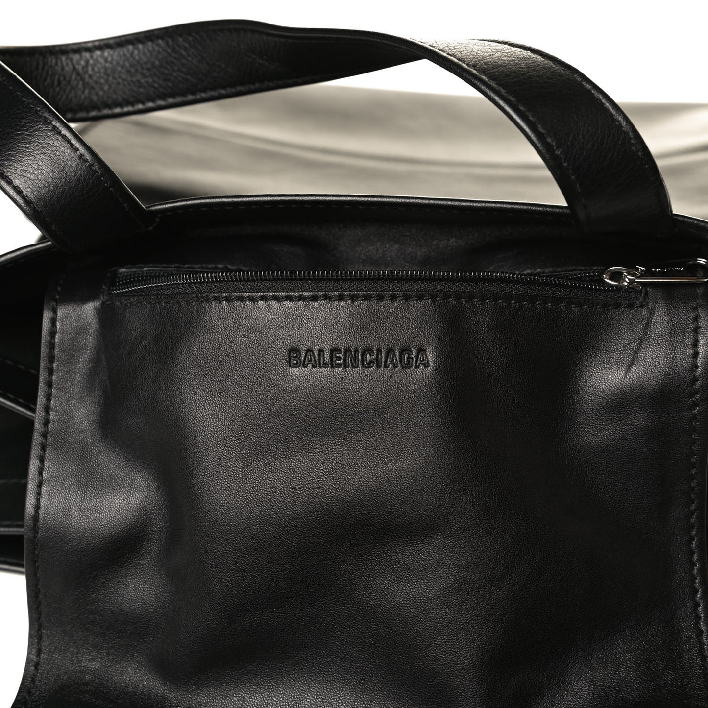Calfskin Kittens Small Market Shopper Black