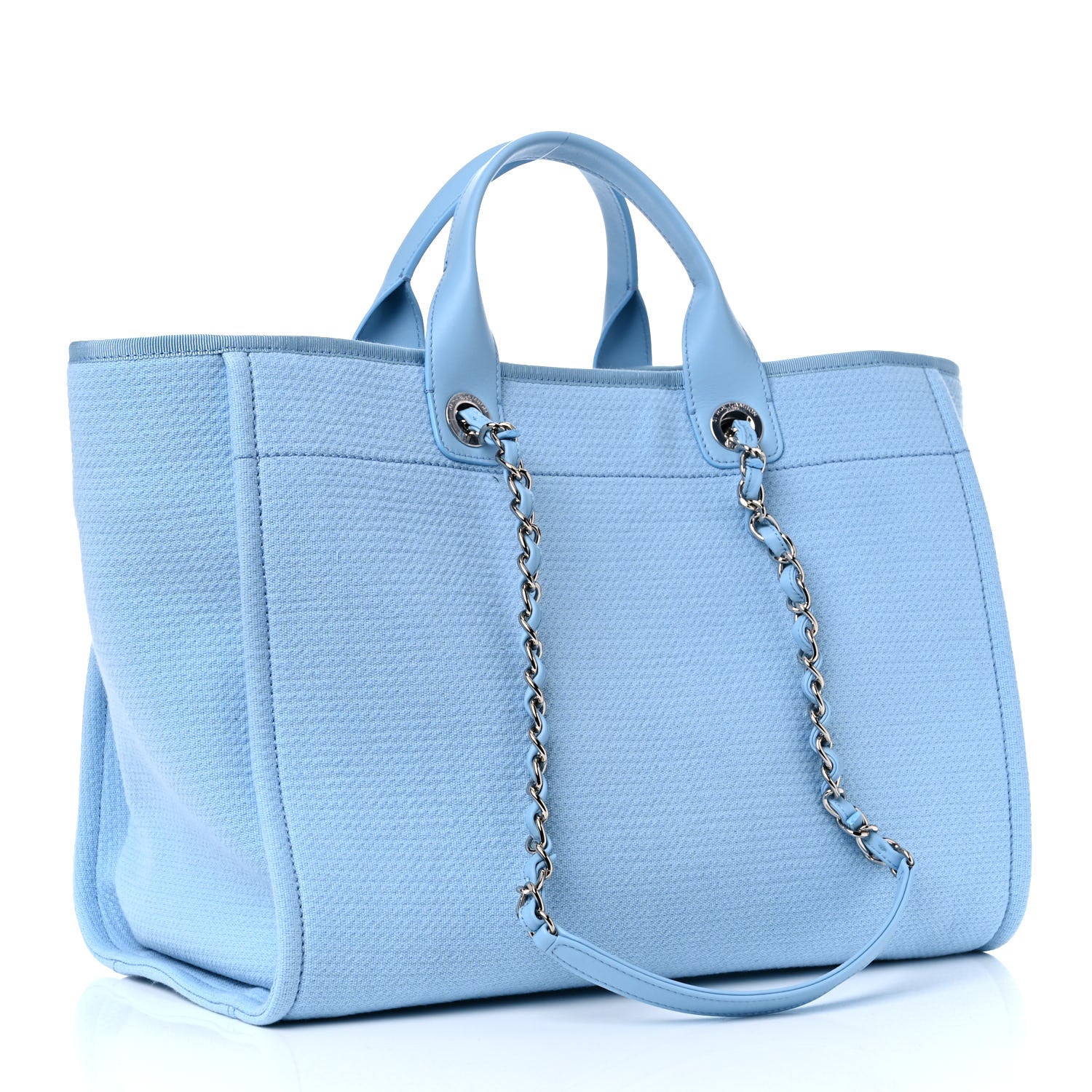 Chanel Mixed Fibers Medium Deauville Tote Light Blue 4 of 12