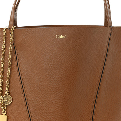 Chloe Grained Calfskin Medium Spin Tote Clay Brown 8 of 10