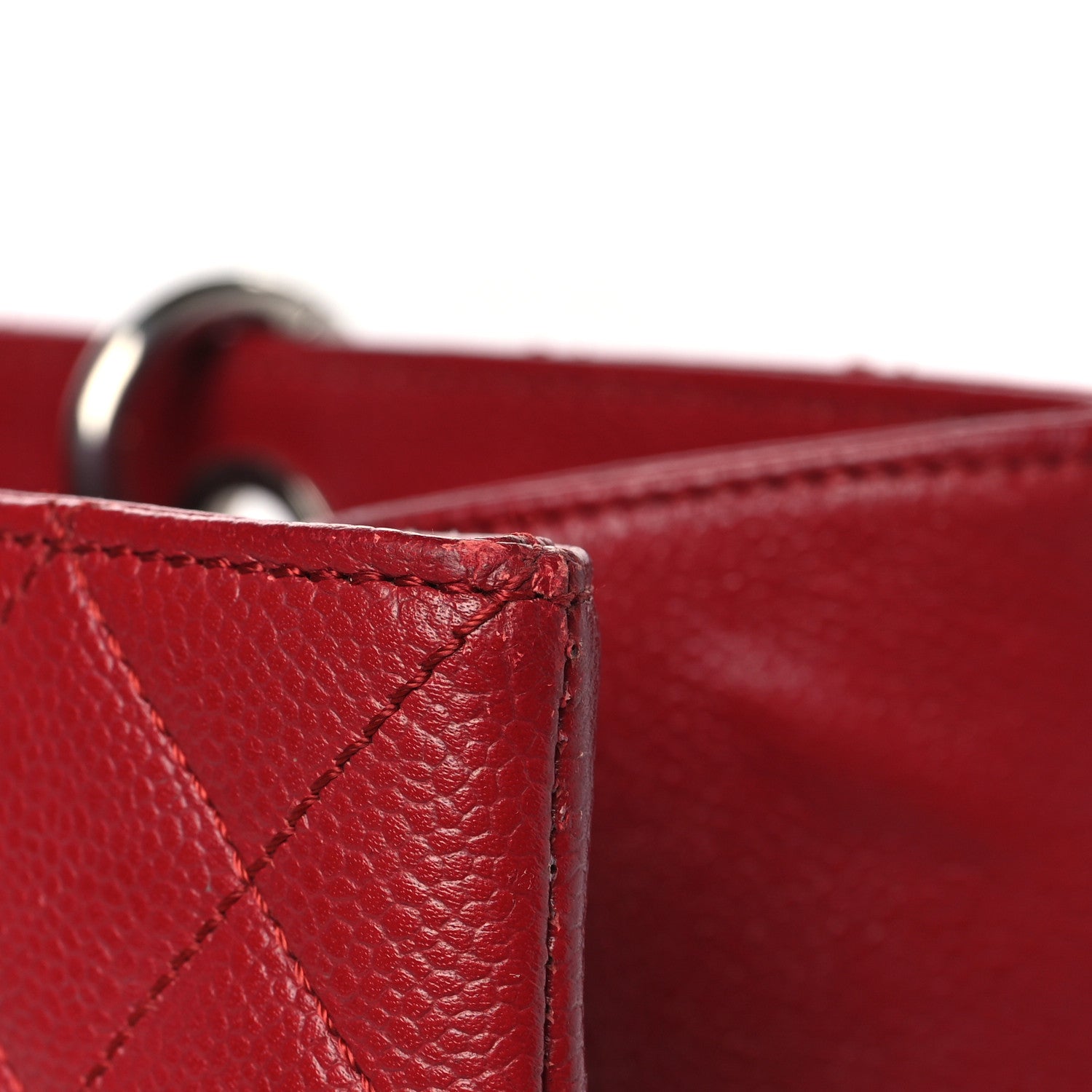 Chanel Caviar Quilted XL Grand Shopping Tote GST Red 13 of 14