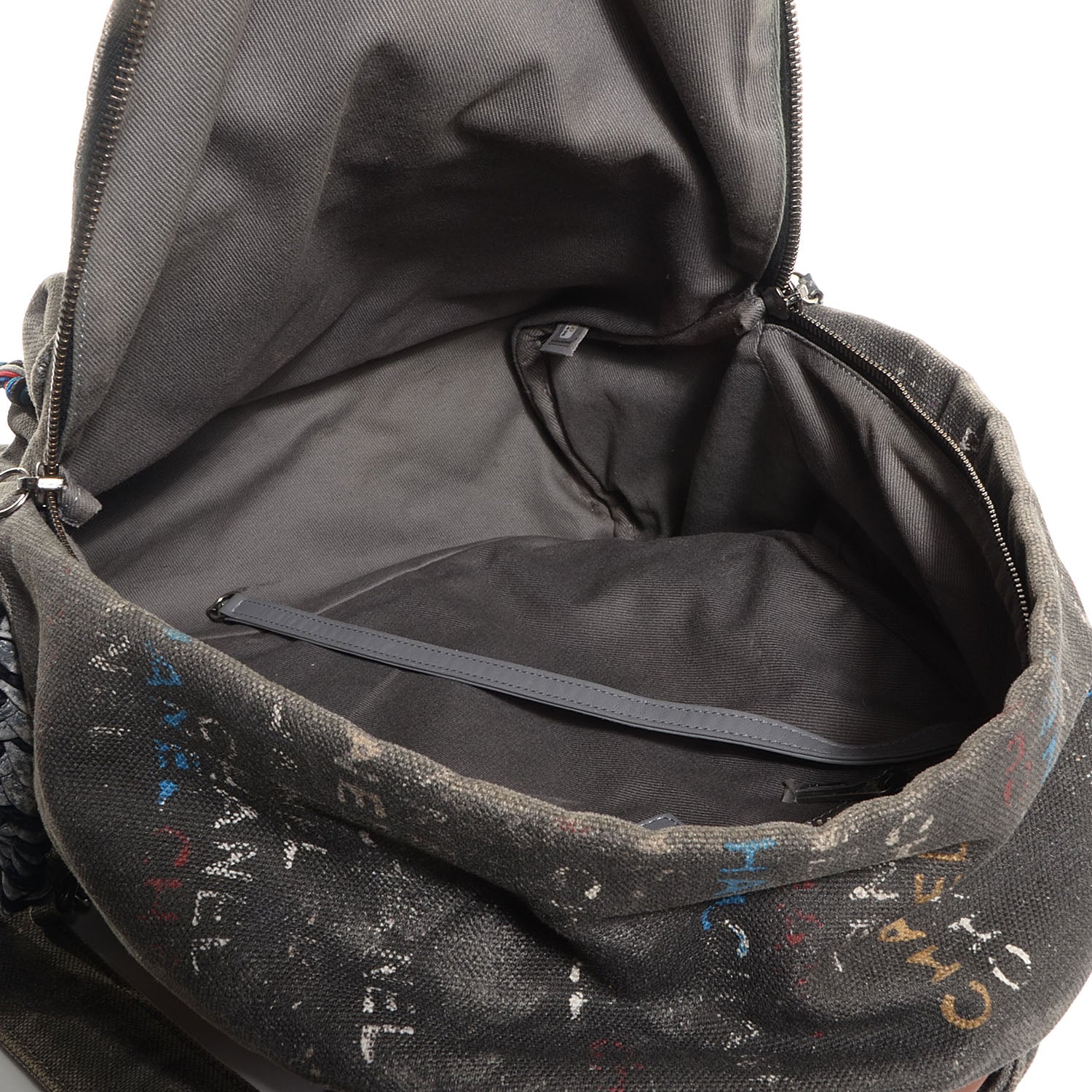 Chanel Graffiti Printed Canvas Medium Backpack Grey 5 of 7