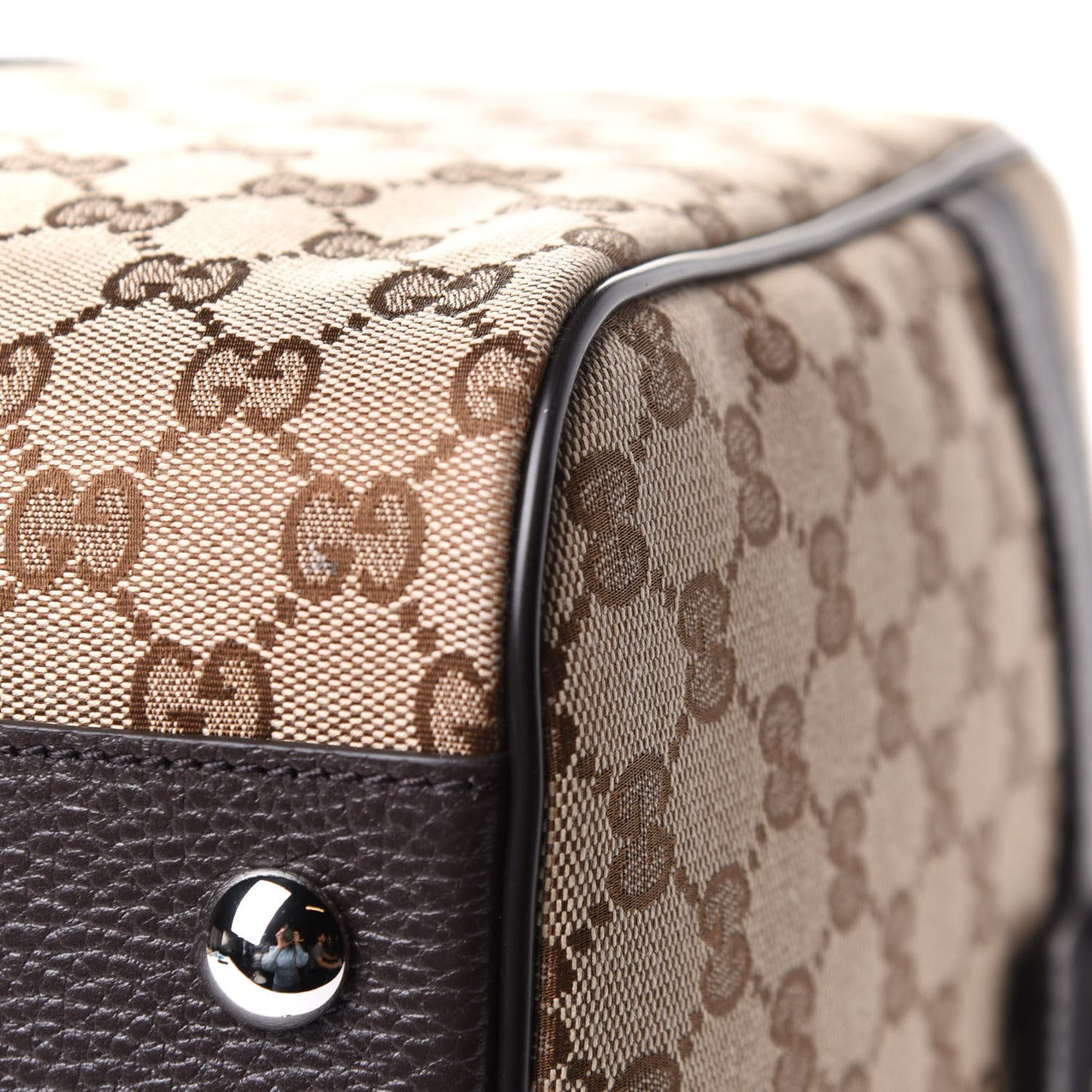 Monogram Dollar Calfskin Boston Duffle Bag Beige Ebony Testa di Moro Marrone Scuro