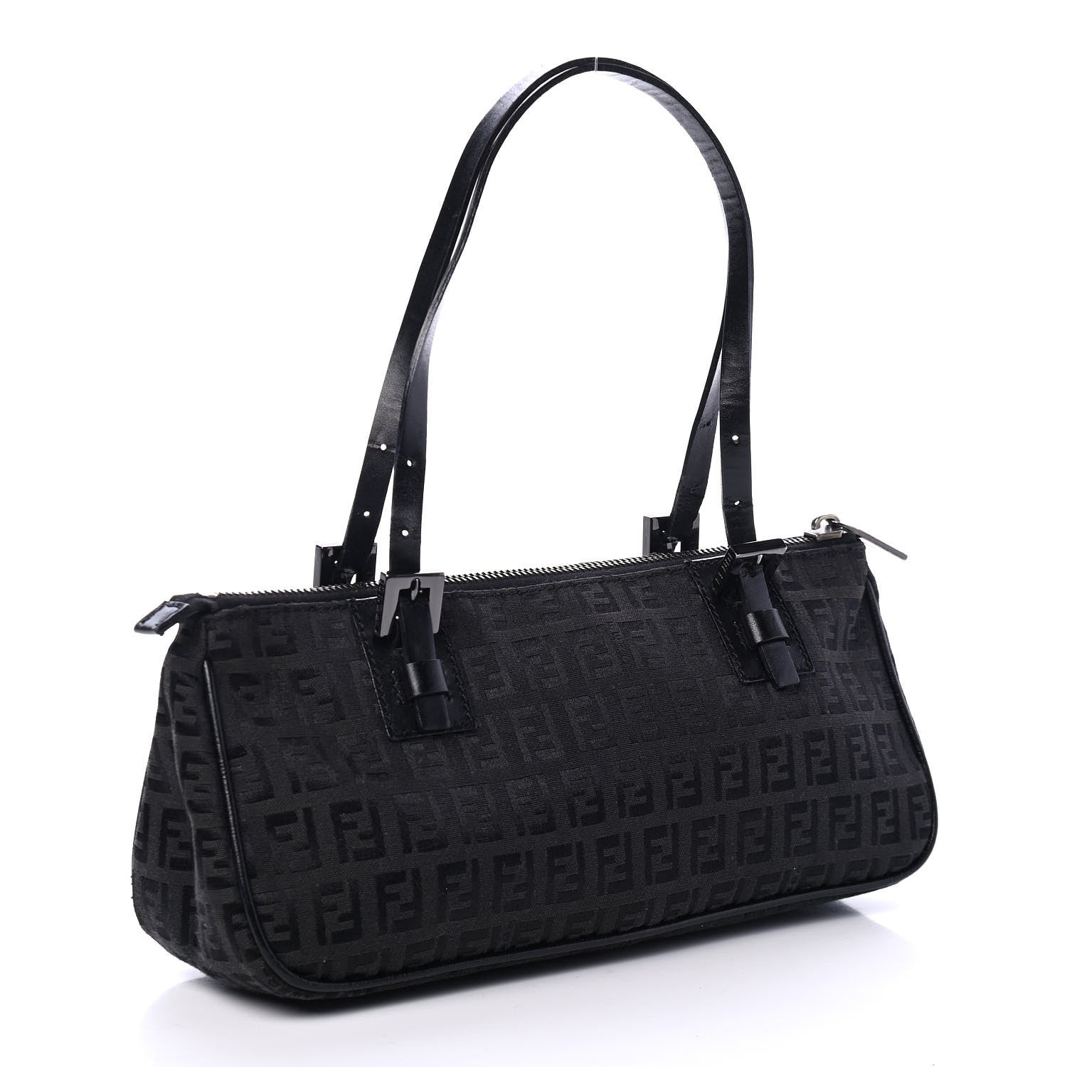 Fendi Zucchino Small Shoulder Bag Black 2 of 4