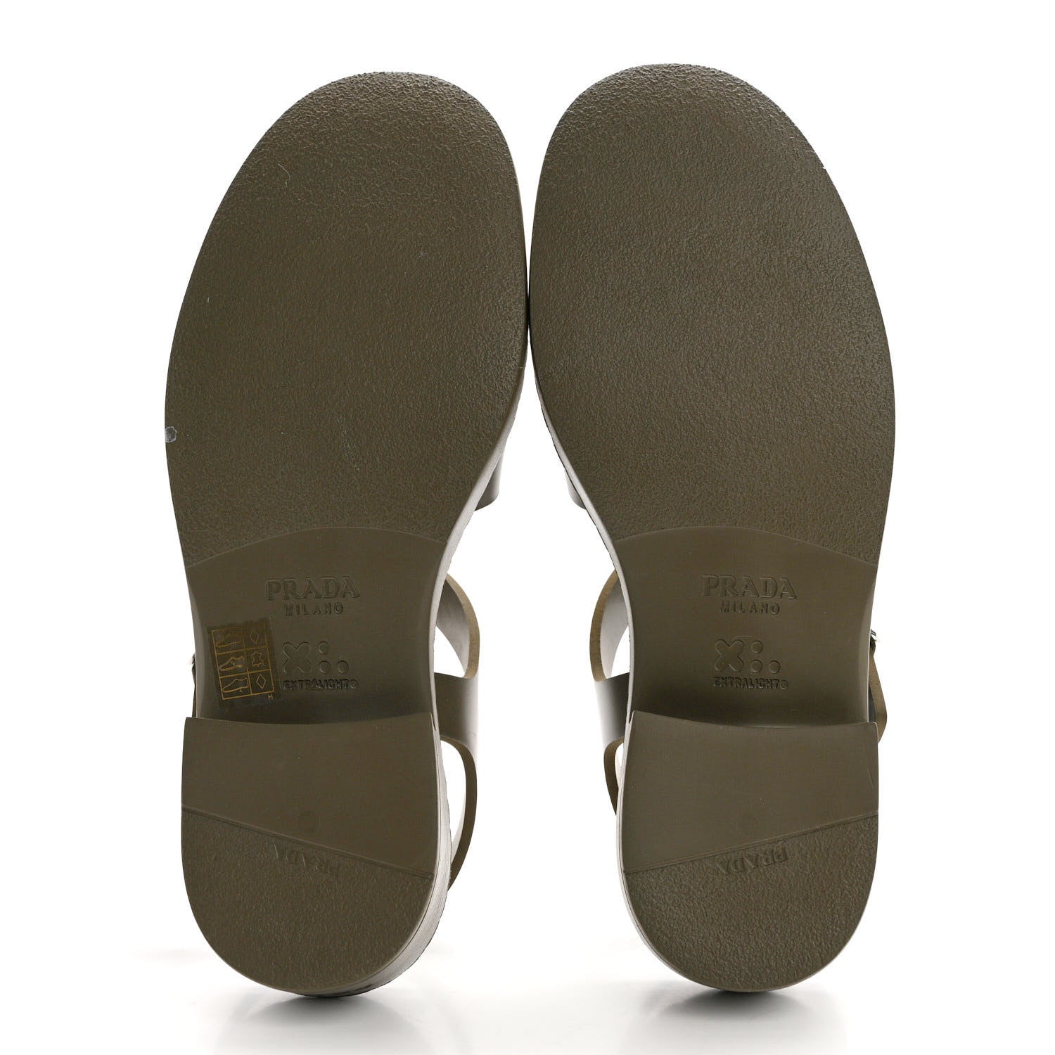 Prada Foam Rubber Metal Triangle Logo 50mm Cage Sandals 40 Militare 5 of 9