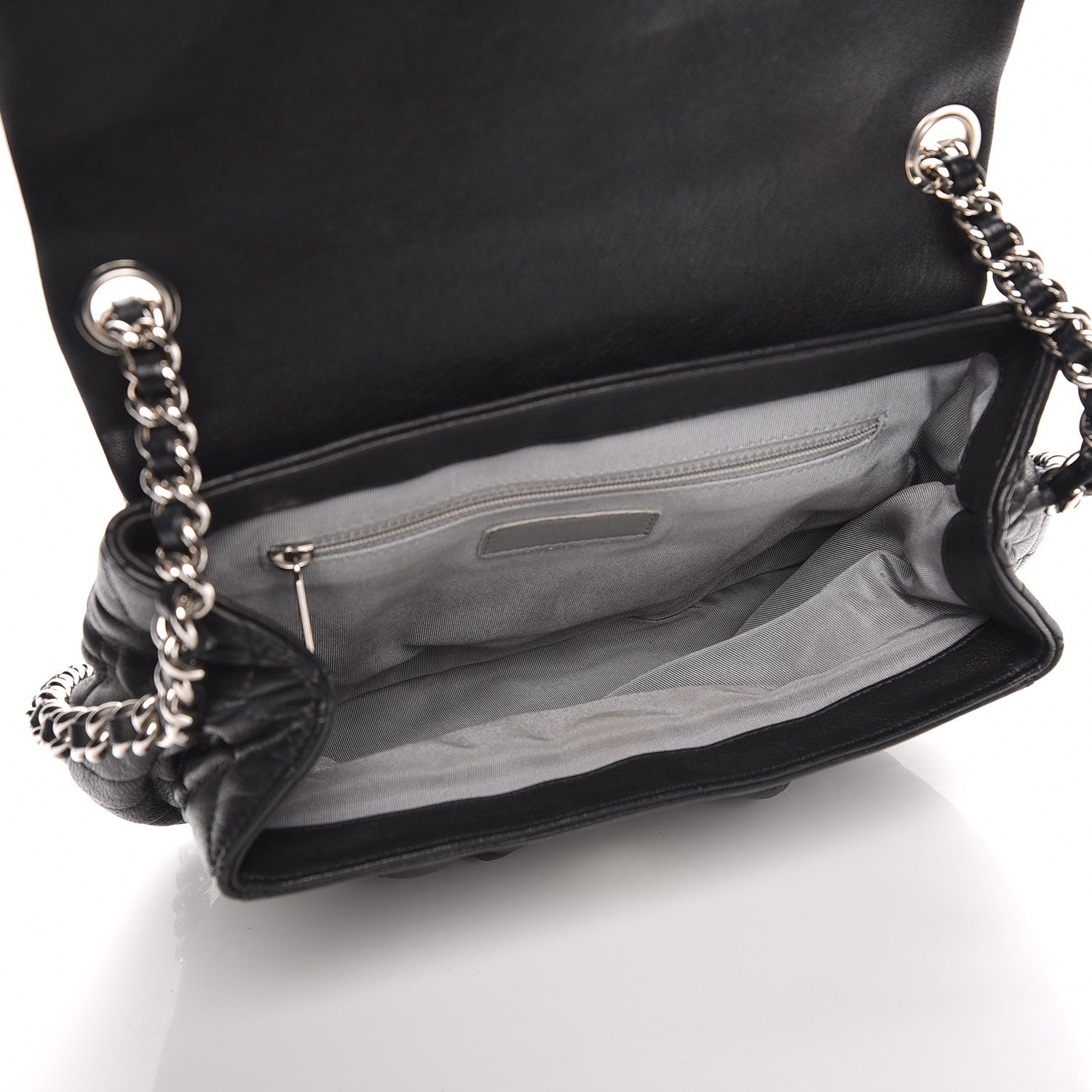 Chanel Washed Lambskin Quilted Medium Chain Around Messenger Black 5 of 8
