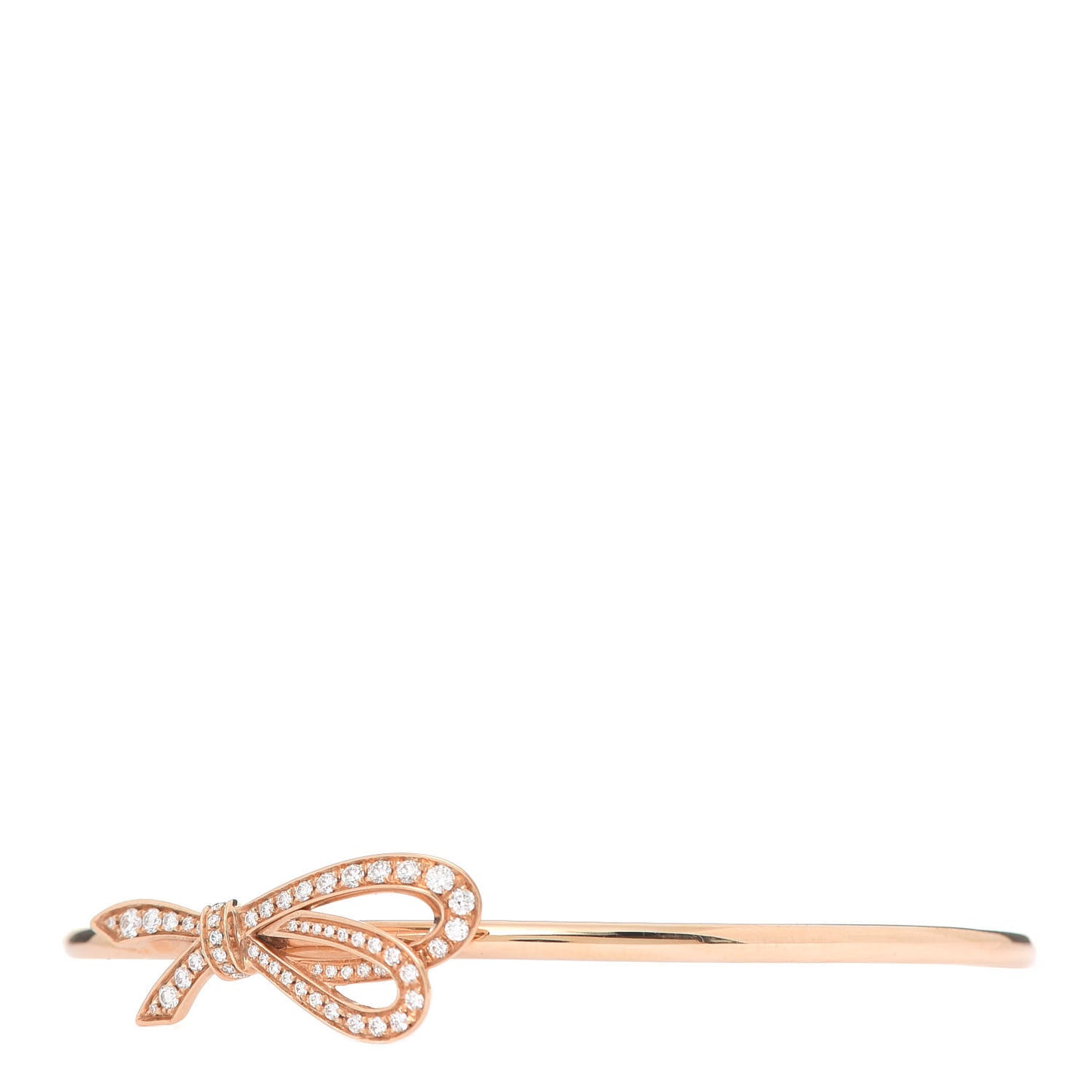 18K Rose Gold Diamond Bow Cuff Bracelet