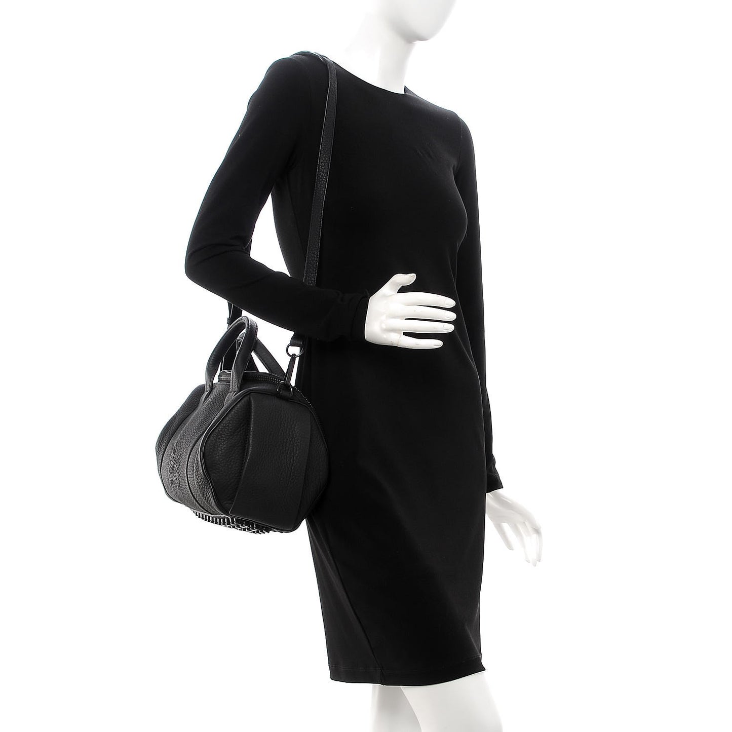 Pebbled Lambskin Rockie Black Matte Black Hardware