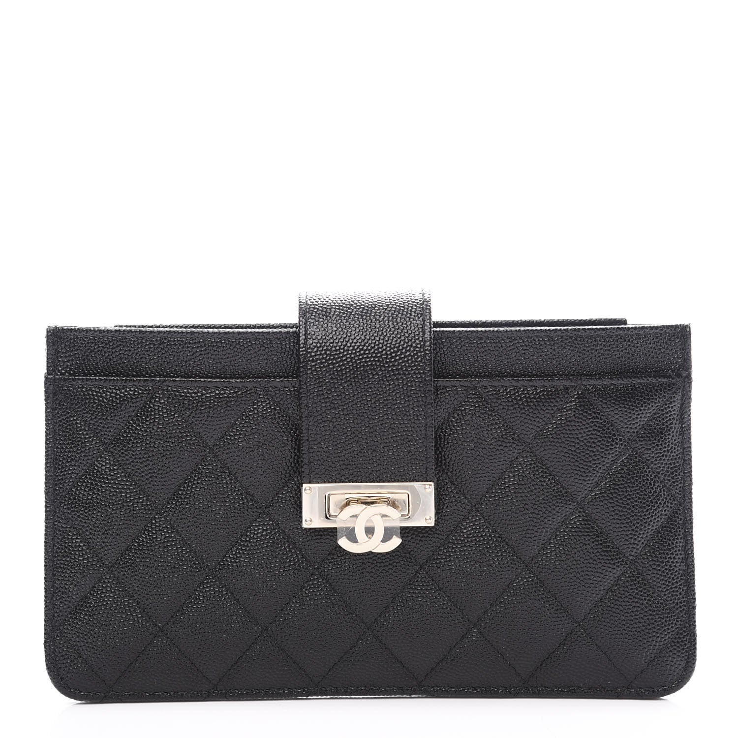 Chanel Caviar Quilted CC Strap Pouch Black 1 of 10