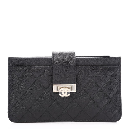 Chanel Caviar Quilted CC Strap Pouch Black 1 of 10
