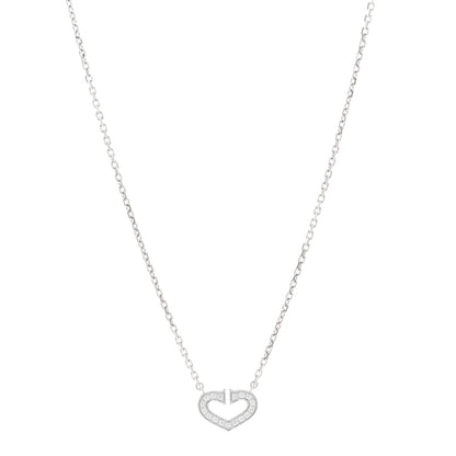 Cartier 18K White Gold Diamond Small Hearts and Symbols Pendant Necklace 1 of 4