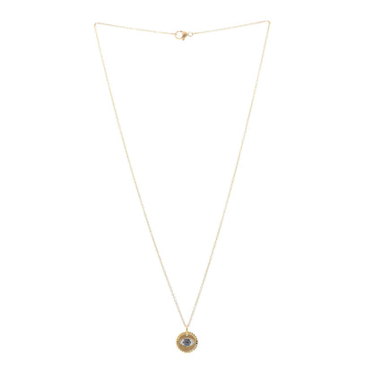 David Yurman 18K Yellow Gold Blue Sapphire Diamond Evil Eye Necklace 3 of 4