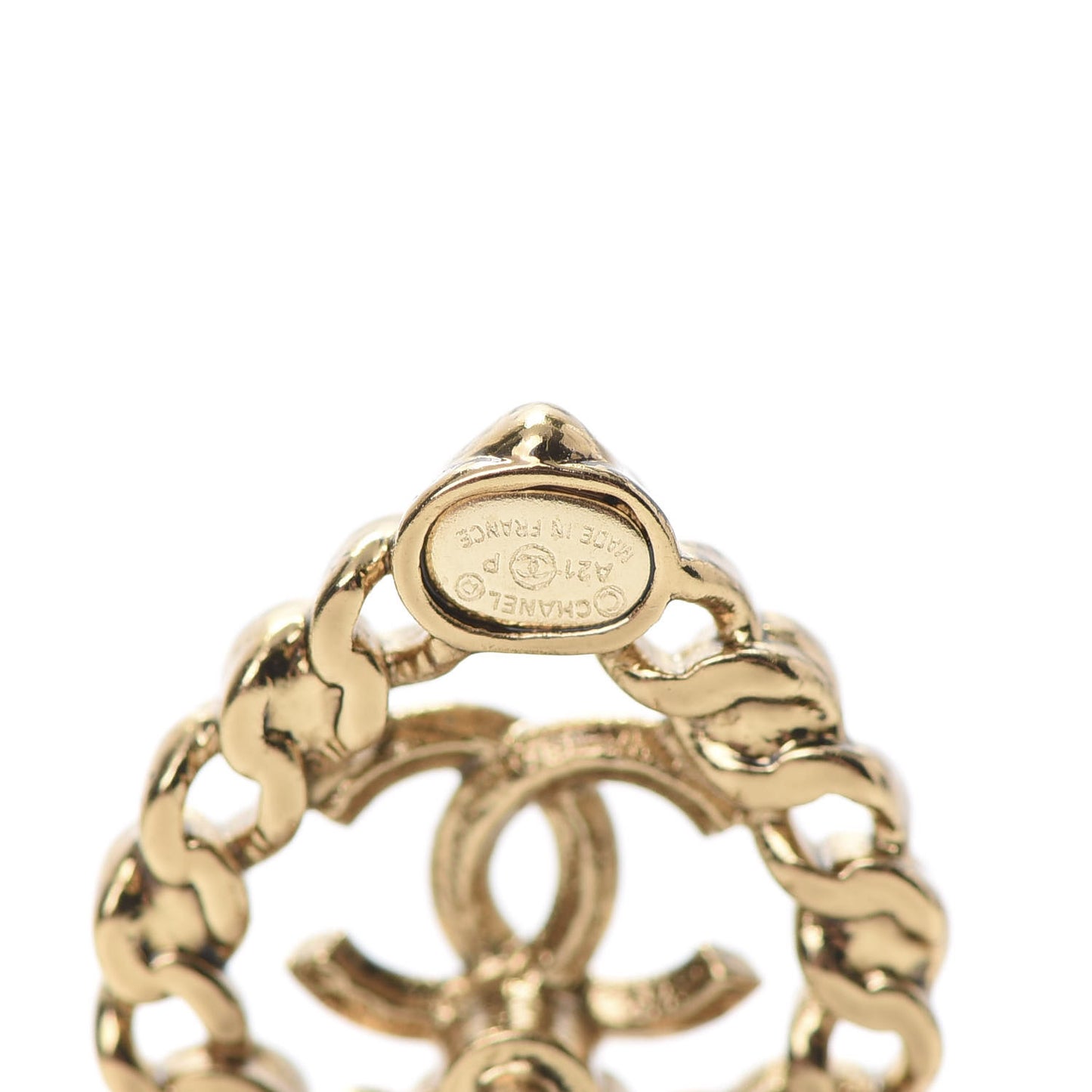 Pearl Crystal CC Heart Earrings Gold Multicolor