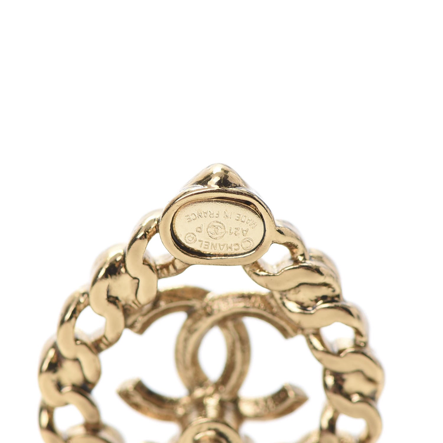 Chanel Pearl Crystal CC Heart Earrings Gold Multicolor 4 of 5