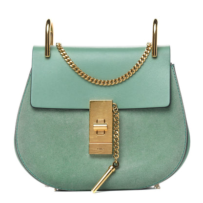Chloe Suede Smooth Calfskin Mini Drew Shoulder Bag Happy Green 1 of 10